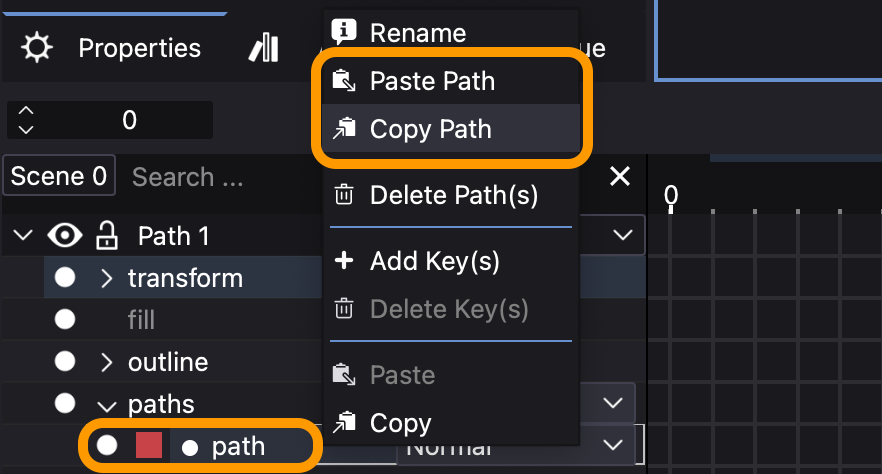 Copy and paste paths