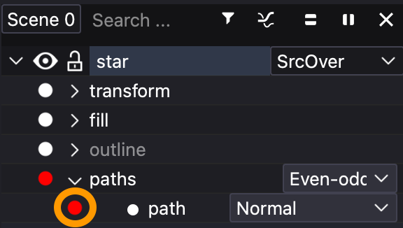 Animating path nodes